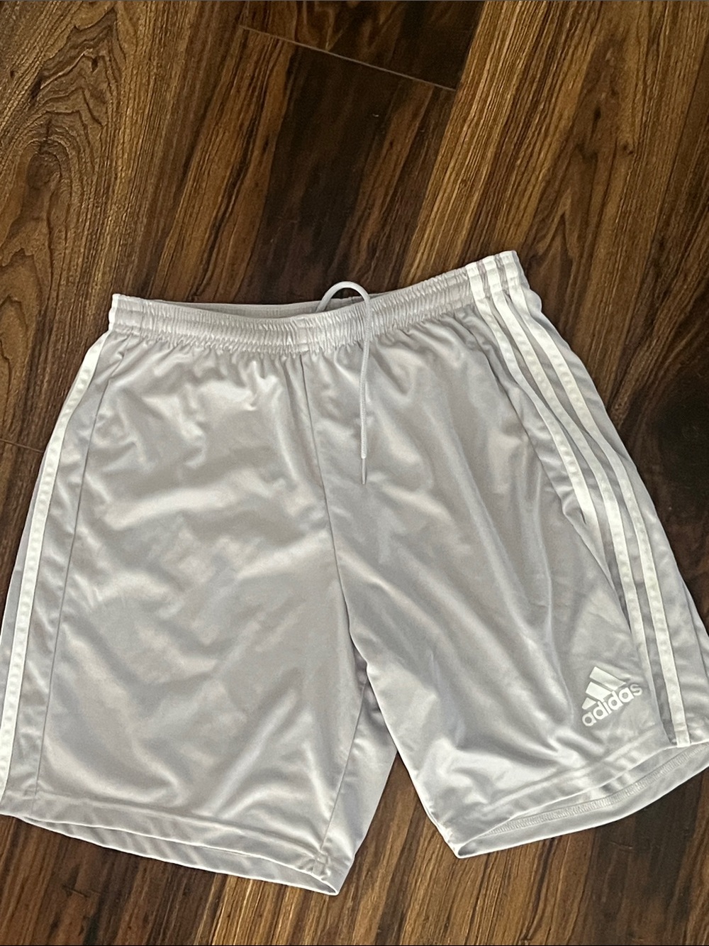 adidas gray Athletic 3-Stripe Shorts